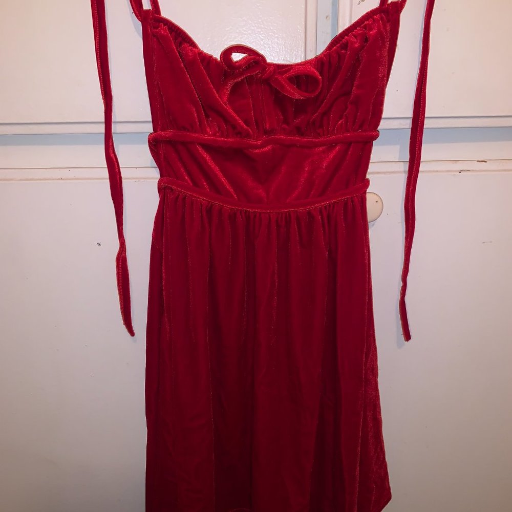 SEXY RED BACKLESS DRESS SOFT MATERIAL FROM SHEIN